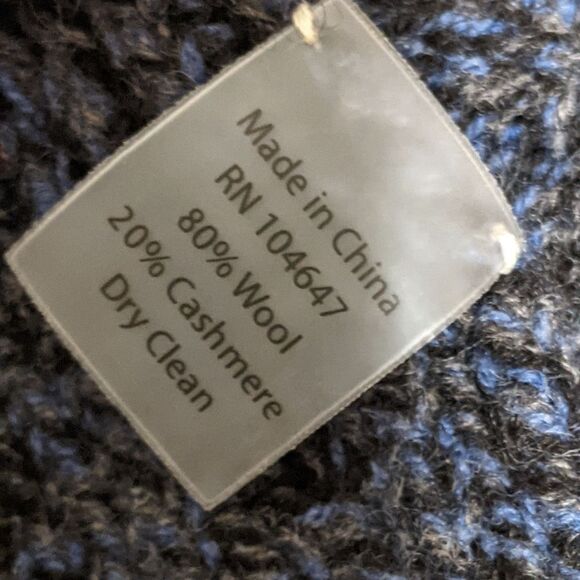 Forte wool cashmere blend knit scarf blu, black unisex - Picture 4 of 6